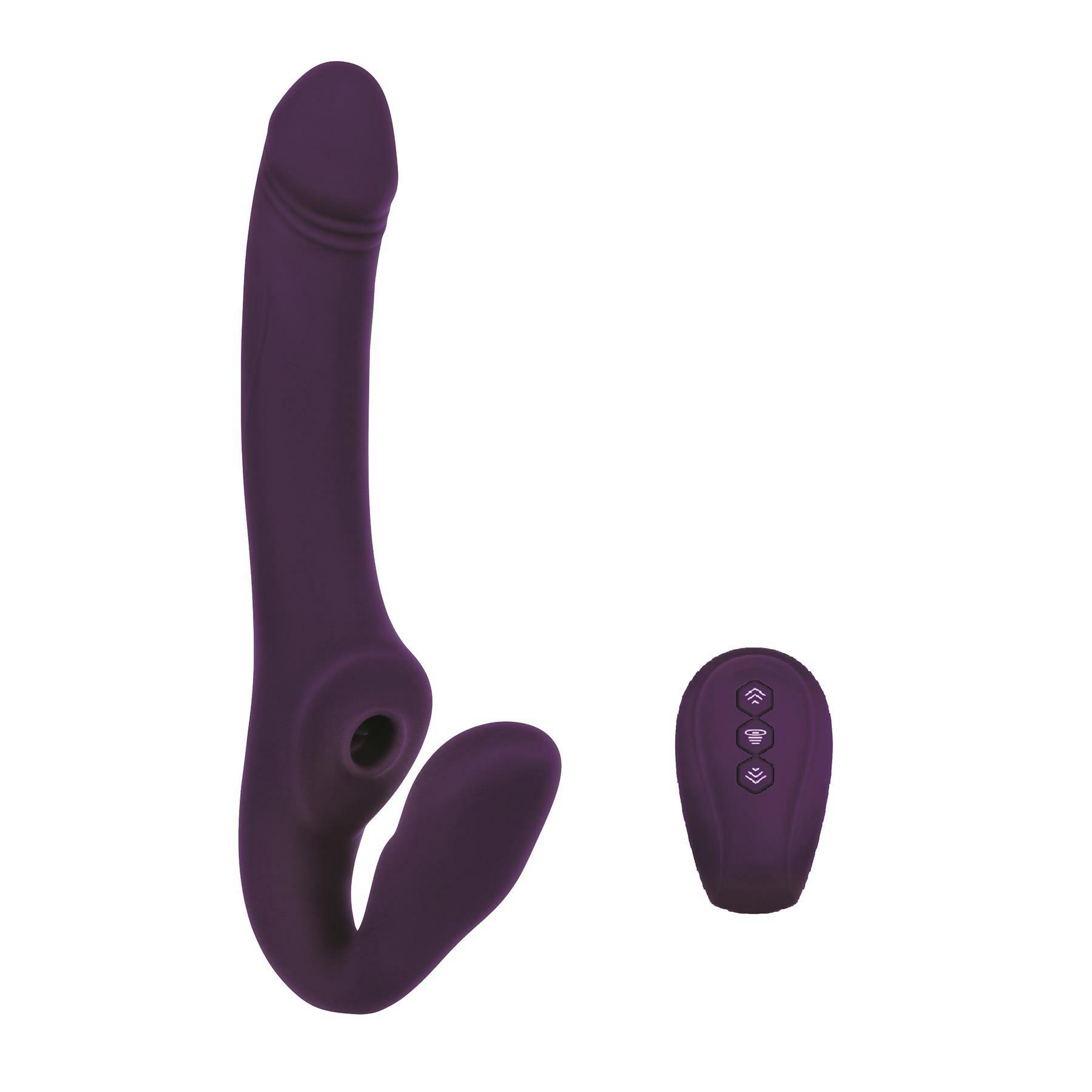 2 Become 1 Strapless Strap-On With Air Pulse Clit Stimulator  |  Clitoral Vibrators Clitoral Vibrators Clitoral Vibrators