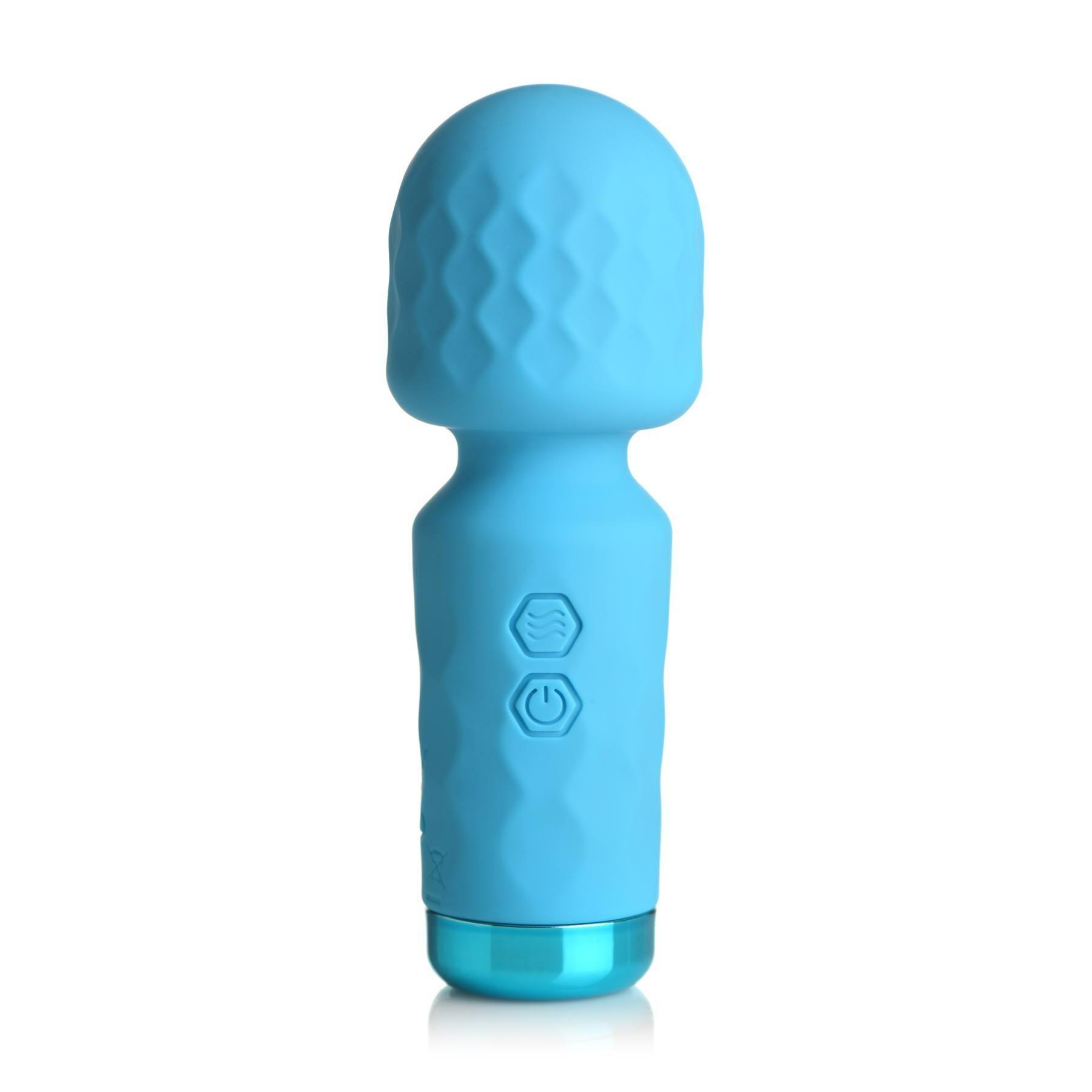 Bang! 10 Function Mini Silicone Wand  |  Wand Massagers Vibrators Blue