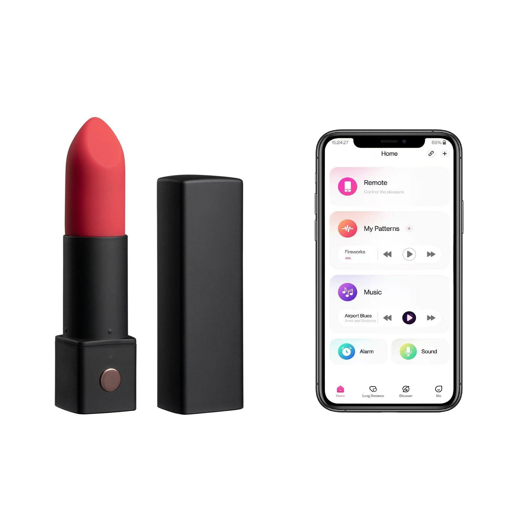 Bluetooth Exomoon Lipstick Vibrator  |  Clitoral Vibrators Clitoral Vibrators Black/Red