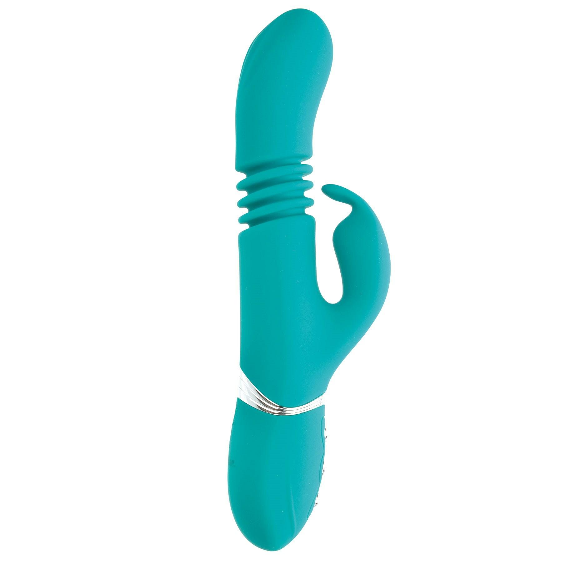 Eve’s Rechargeable Thrusting Rabbit – By Adam & Eve  |  Thrusting Vibrators Rabbit Vibrators Green