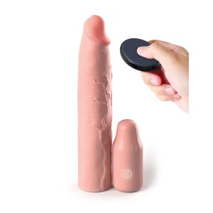 Fantasy X-Tensions Elite 3" Vibrating Mega Extension  |  Realistic Vibrators Realistic Vibrators Brown