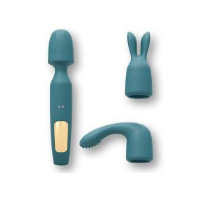 R-Evolution Wand Massager With Attachments  |  Wand Massagers Vibrators Teal