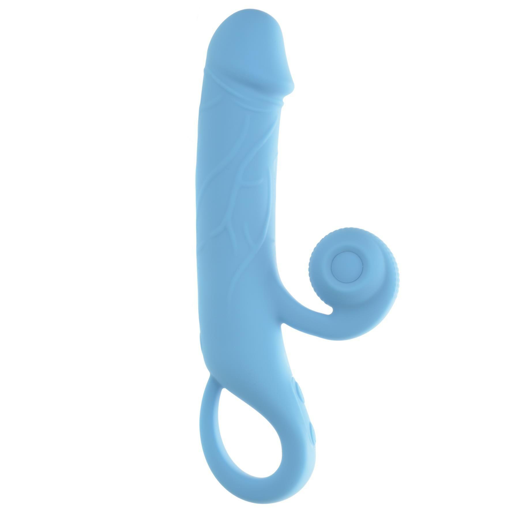 Realistic Rechargeable Vibrator With Clit Bumper  |  Realistic Vibrators Clitoral Vibrators Blue