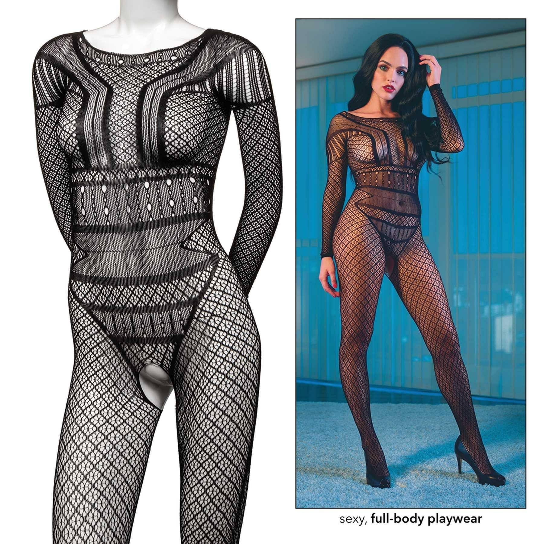 Scandal Full Length Body Suit  |  Fetish Wear Bodystockings Black