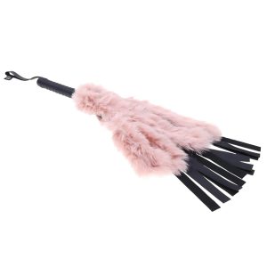 Sex & Mischief Brat Faux Fur Flogger  |  Ticklers & Whips Bondage Pink/Black