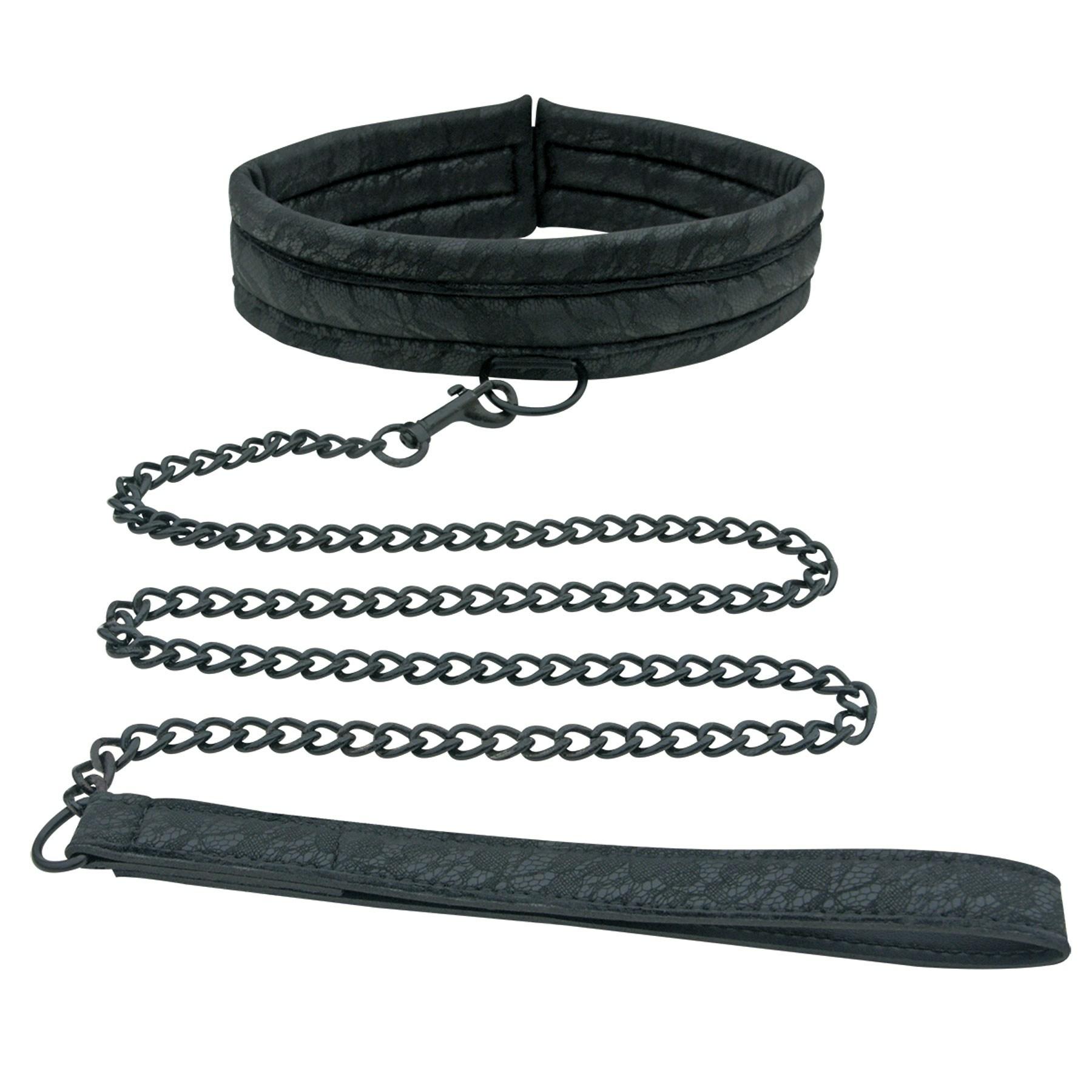 Sincerely Collar And Leash  |  Restraints Bondage Black