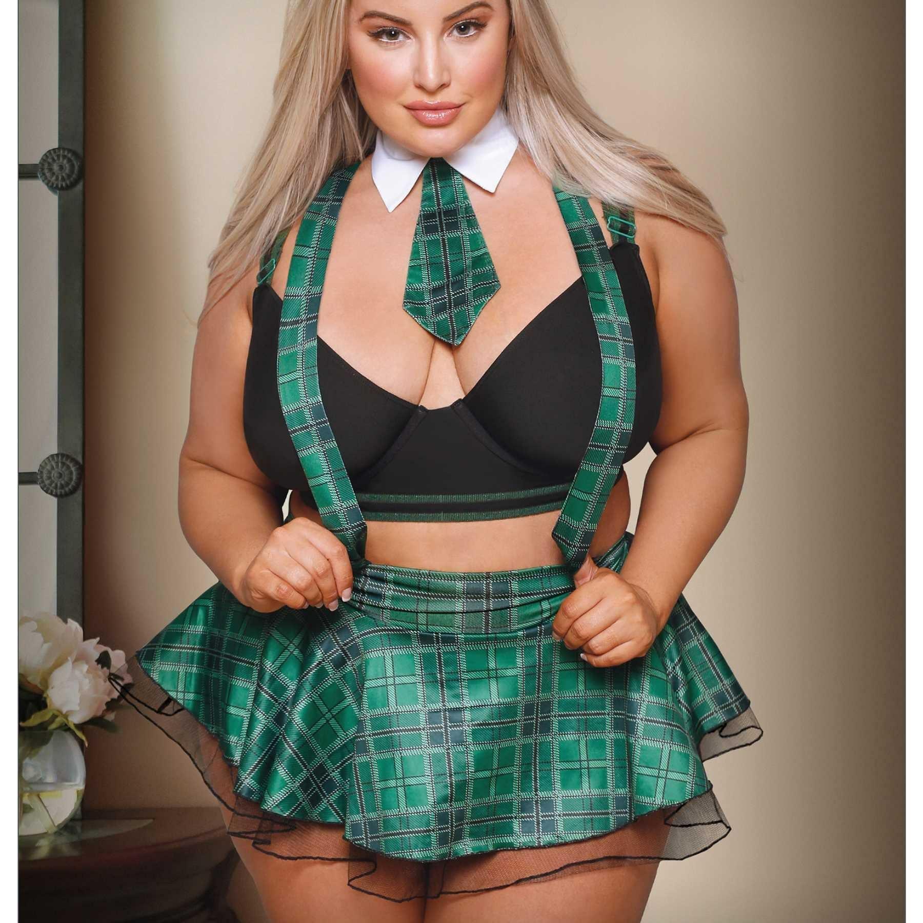 Slither’N To Your Dms Schoolgirl (18+)  |  Role Play Lingerie Green