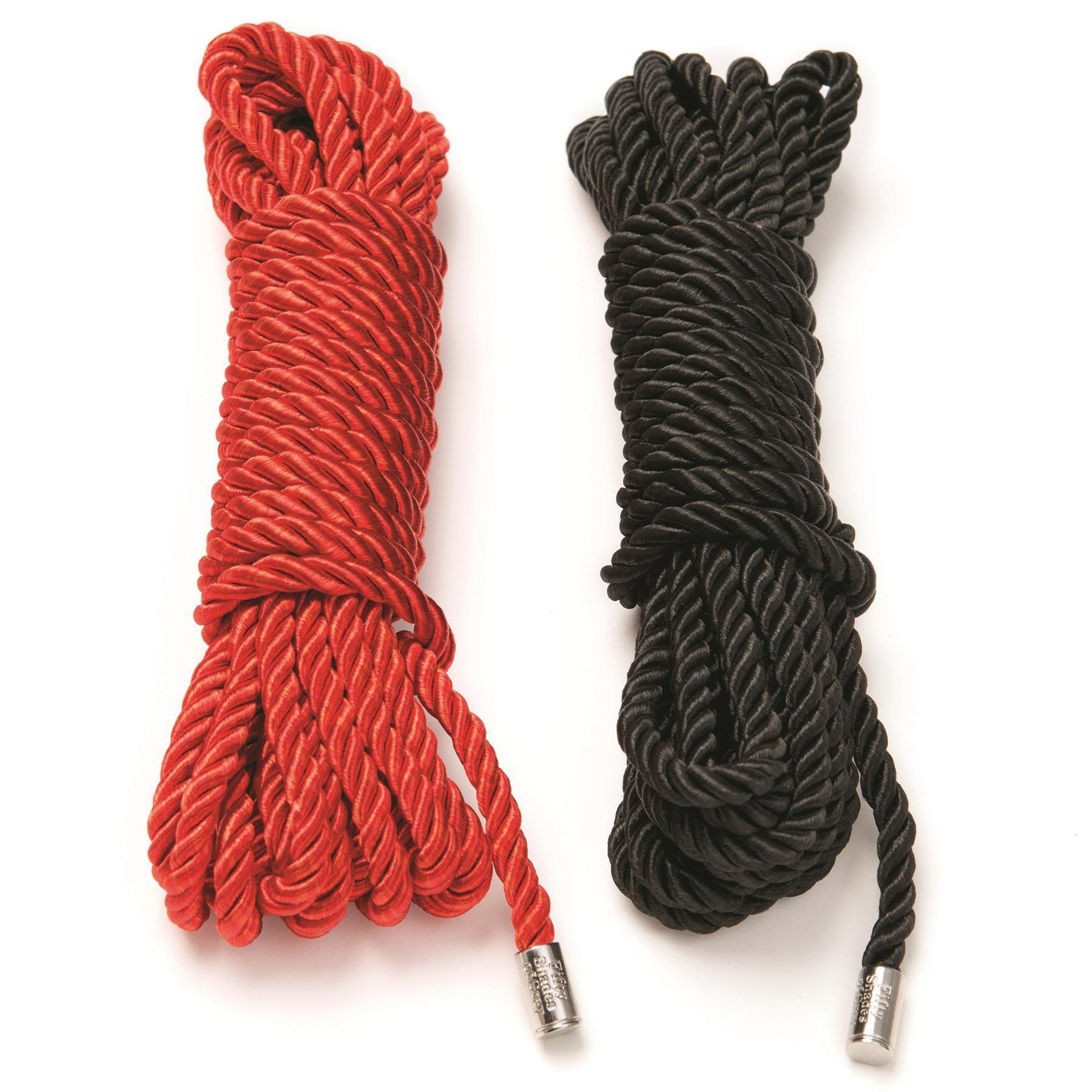 Fifty Shades Of Grey Restrain Me Bondage Rope – Twin Pack  |  Restraints Bondage Black/Red